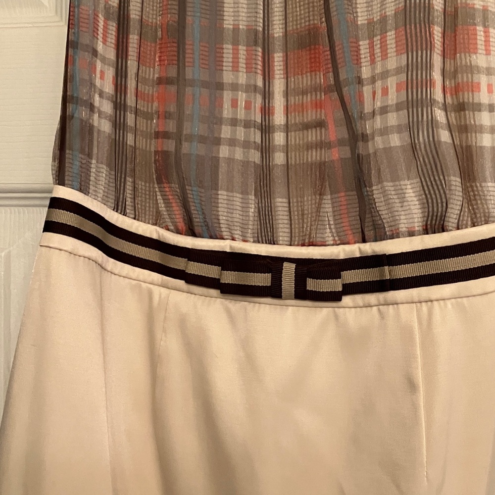 Plaid and Cream Sleeveless Dress by CHLOE sz 4 - Picture 2 of 7
